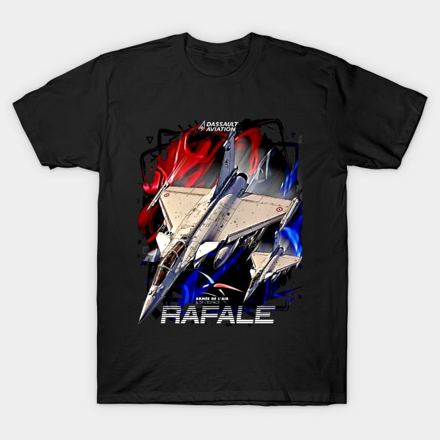 Dassault Rafale Avion de Chasse Armée de l'air  Française T-Shirt by aeroloversclothing